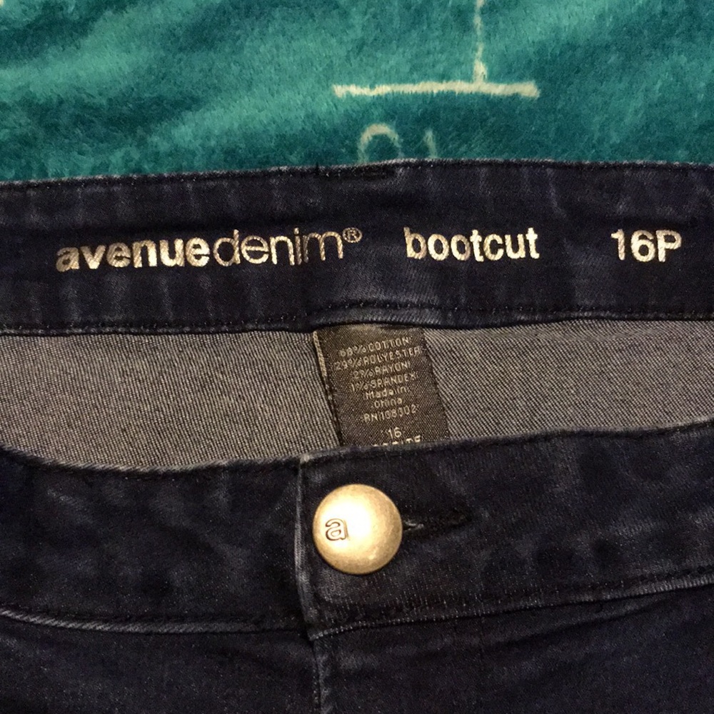 Avenue bootcut petite length jeans.